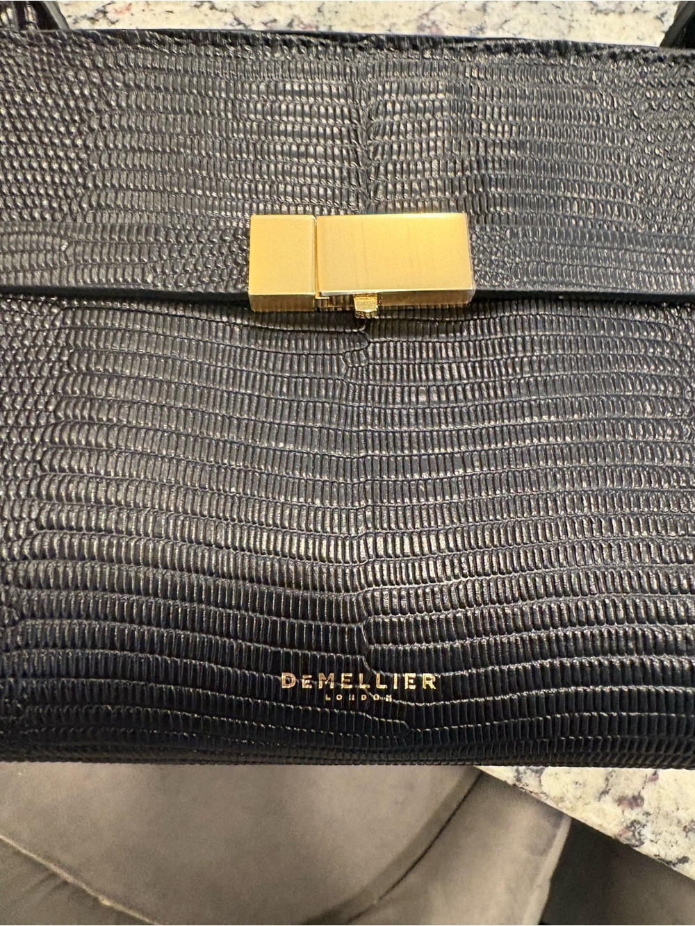 Demellier The New York Lizard Embossed East West Bag - Picture 3 of 10
